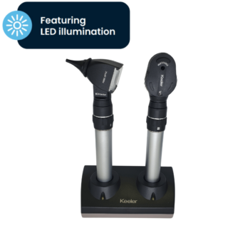 Practitioner ophthalmoscope / Fibre Optic otoscope rechargeable desk set